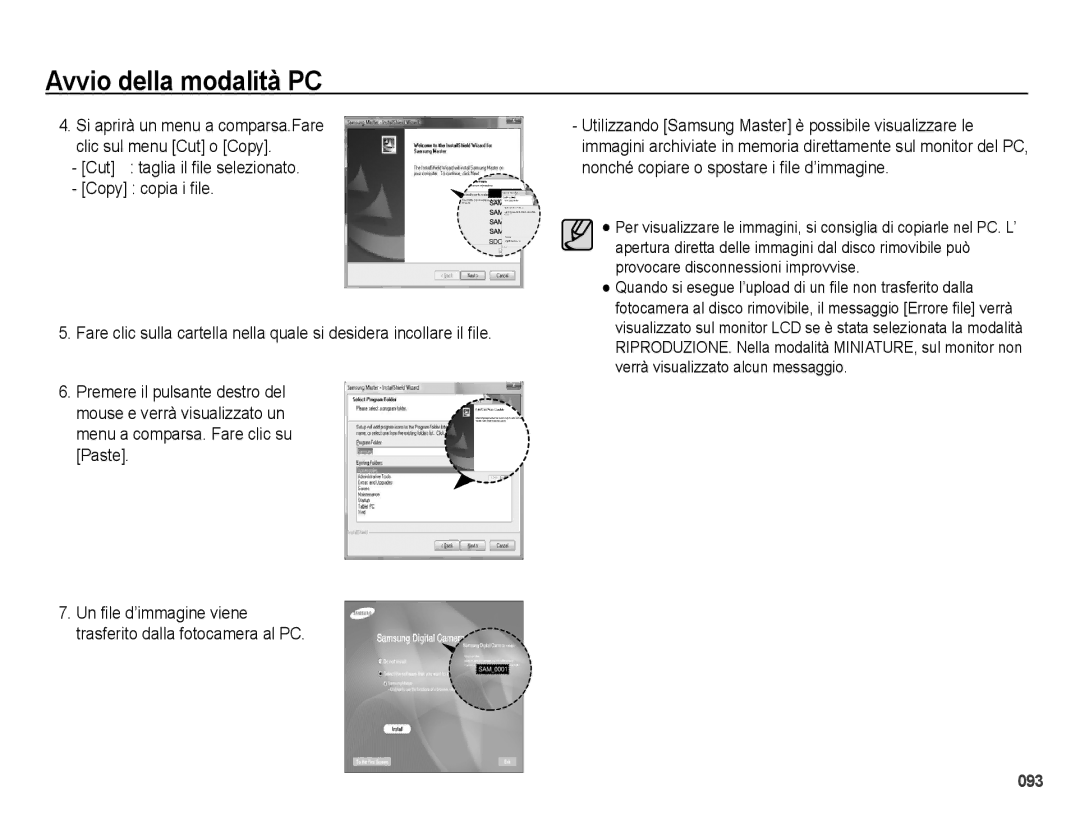 Samsung EC-PL51ZZBPBIT, EC-PL51ZZBPAIT, EC-PL51ZZBPBE1, EC-PL51ZZBPRIT manual Cut taglia il file selezionato Copy copia i file 