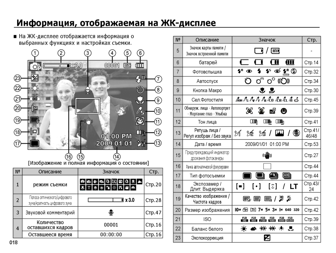 Samsung EC-PL51ZZBPRRU, EC-PL51ZZBPARU, EC-PL51ZZBPBRU, EC-PL51ZZBPNRU manual Информация, отображаемая на ЖК-дисплее 