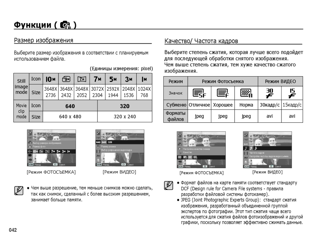 Samsung EC-PL51ZZBPRRU, EC-PL51ZZBPARU, EC-PL51ZZBPBRU, EC-PL51ZZBPNRU manual Размер изображения, Изображения 