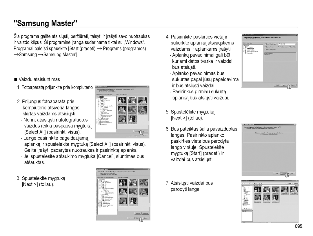 Samsung EC-PL51ZZBPARU, EC-PL51ZZBPBRU manual Samsung Master, Select All pasirinkti visus Lange pasirinkite pageidaujamą 