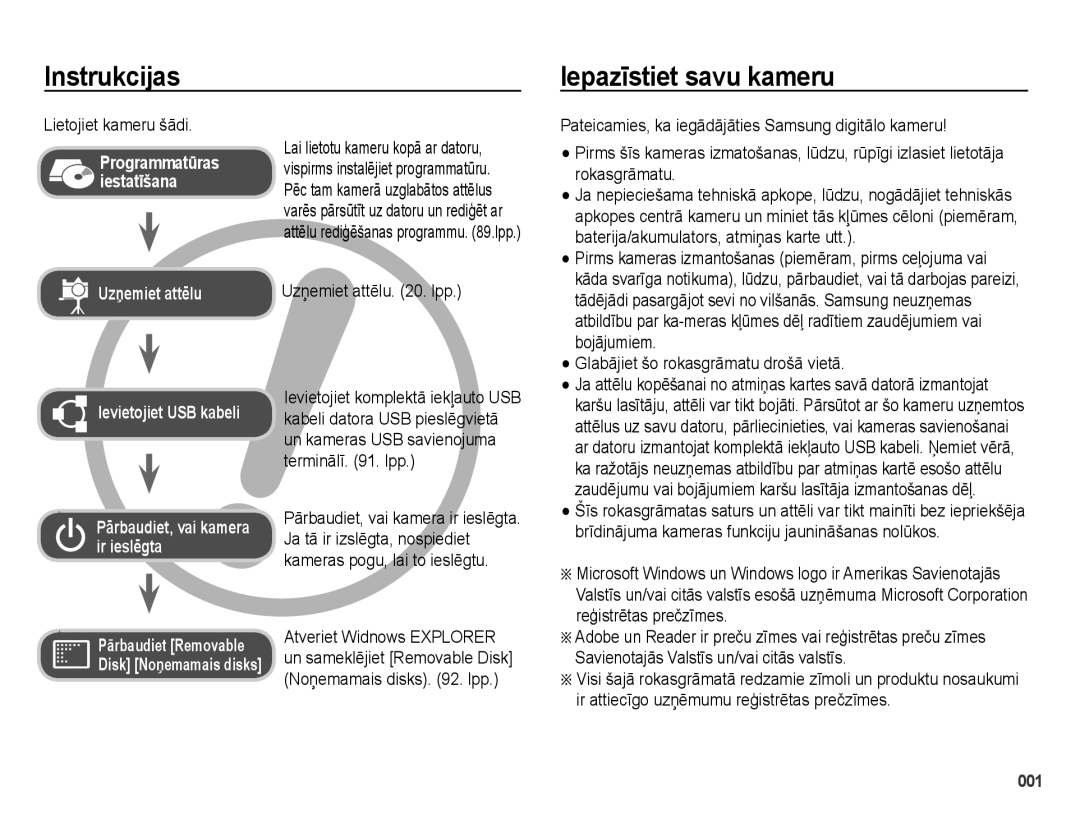 Samsung EC-PL51ZZBPARU, EC-PL51ZZBPBRU Instrukcijas Iepazīstiet savu kameru, Lietojiet kameru šādi, Uzņemiet attēlu . lpp 