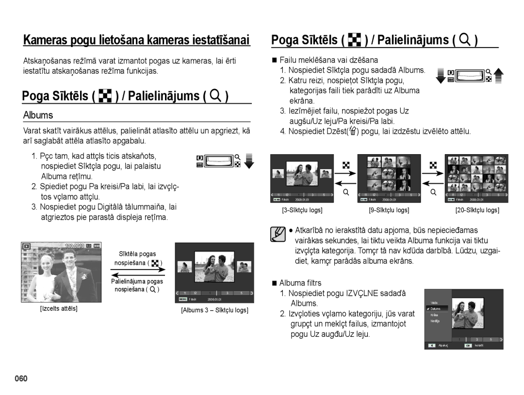 Samsung EC-PL51ZZBPBRU Poga Sīktēls º / Palielinājums í, Albums, Nospiediet DzēstÕ pogu, lai izdzēstu izvēlēto attēlu 