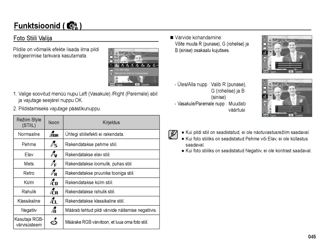 Samsung EC-PL51ZZBPARU, EC-PL51ZZBPBRU manual Foto Stiili Valija 