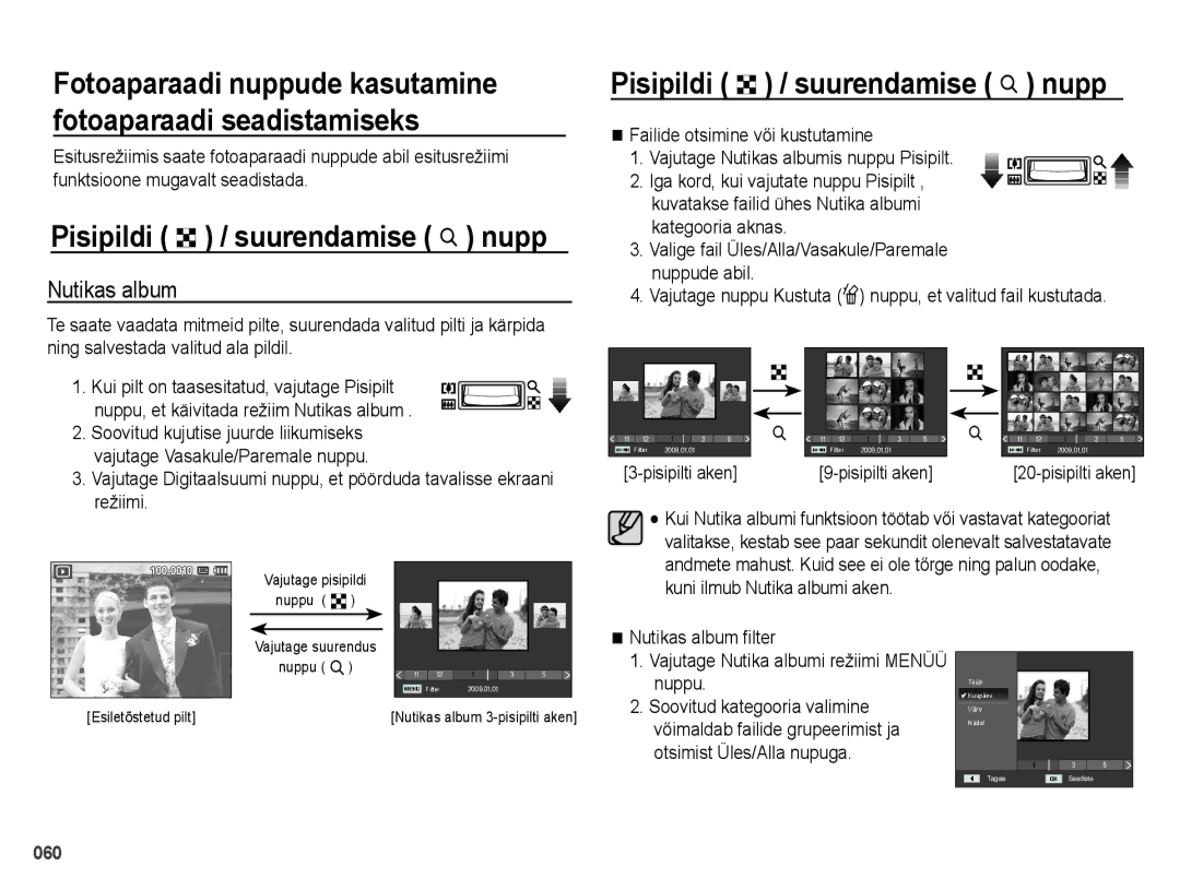 Samsung EC-PL51ZZBPBRU Pisipildi º / suurendamise í nupp, Nutikas album, Soovitud kujutise juurde liikumiseks, Režiimi 