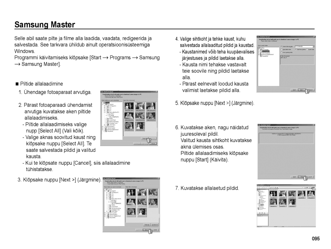 Samsung EC-PL51ZZBPARU, EC-PL51ZZBPBRU manual Samsung Master, Kuvatakse allalaetud pildid 