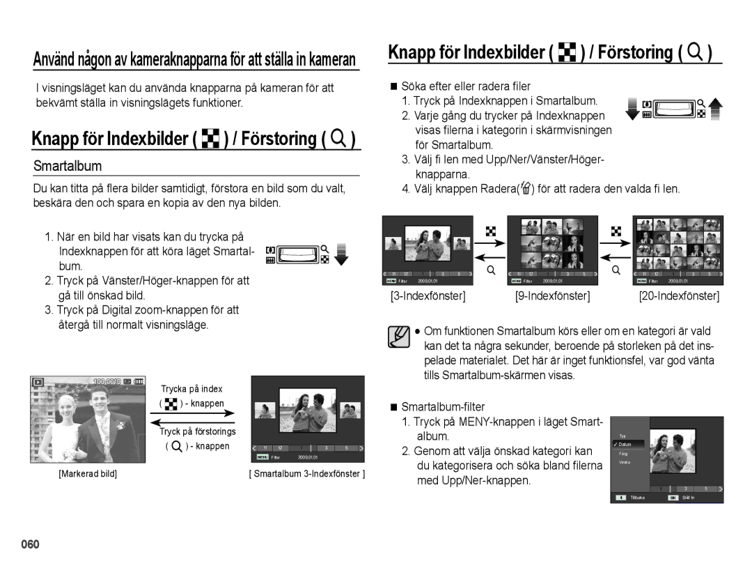 Samsung EC-PL51ZZBPNE2, EC-PL51ZZBPBE2, EC-PL51ZZBPRE2 Smartalbum, Gå till önskad bild, Återgå till normalt visningsläge 