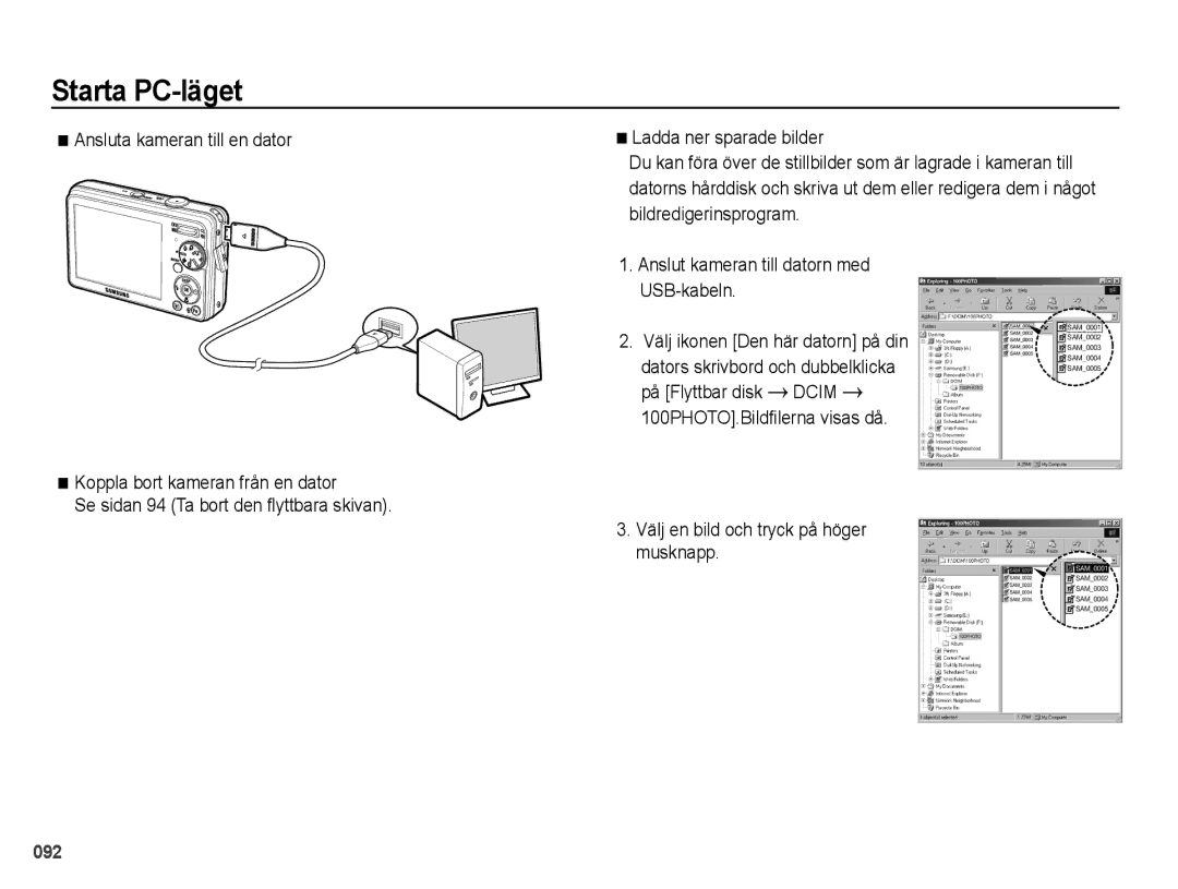 Samsung EC-PL51ZZBPNE2, EC-PL51ZZBPBE2, EC-PL51ZZBPRE2, EC-PL51ZZBPAE2 manual Välj en bild och tryck på höger musknapp 