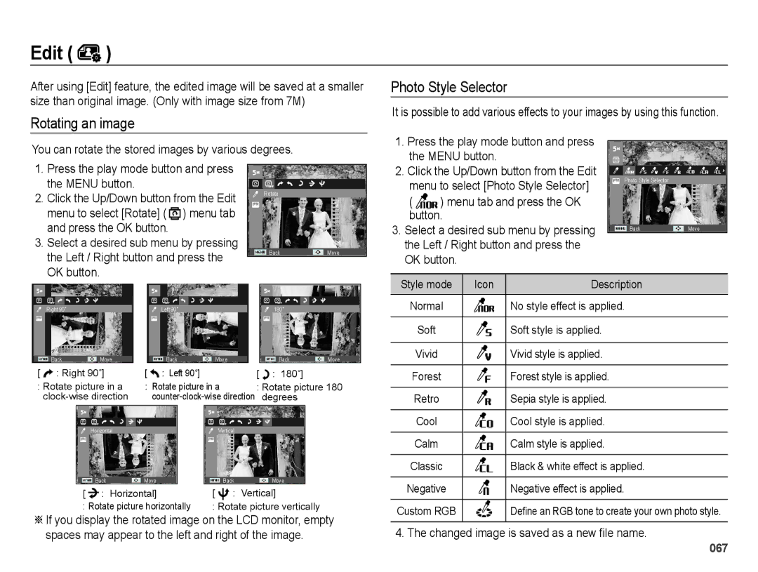 Samsung EC-PL51ZZBPBE1, EC-PL51ZZBPRE1 manual Rotating an image, You can rotate the stored images by various degrees, Button 