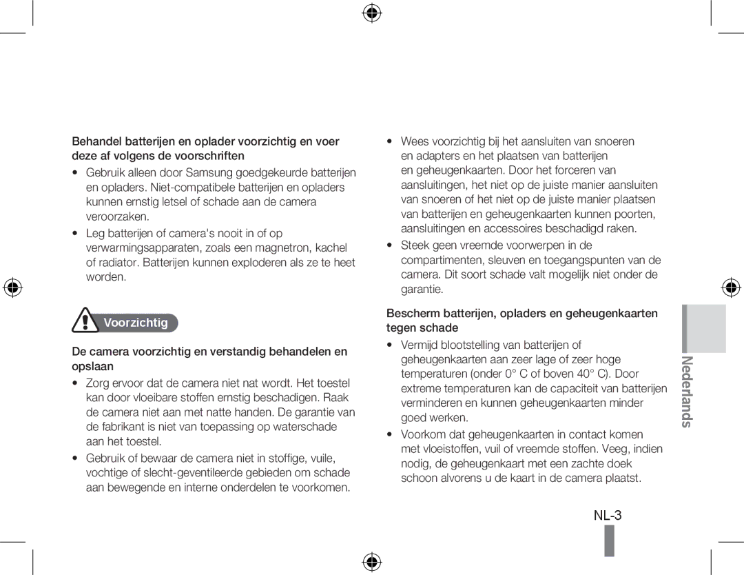 Samsung EC-PL51ZZBPAIT, EC-PL51ZZBPRE1, EC-PL51ZZBPAE1, EC-PL51ZZBPNE1, EC-PL51ZZBPBE1, EC-PL51ZZBPRIT manual Voorzichtig 