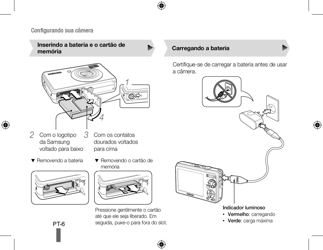 Samsung EC-PL51ZZBPAE3, EC-PL51ZZBPRE1, EC-PL51ZZBPAE1, EC-PL51ZZBPNE1 manual Com o logotipo 3 da Samsung voltado para baixo 