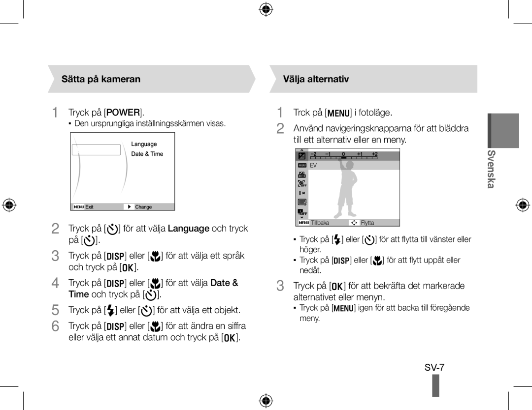 Samsung EC-PL51ZZBPNE1, EC-PL51ZZBPRE1, EC-PL51ZZBPAE1, EC-PL51ZZBPAIT, EC-PL51ZZBPBE1 Sätta på kameran, Välja alternativ 