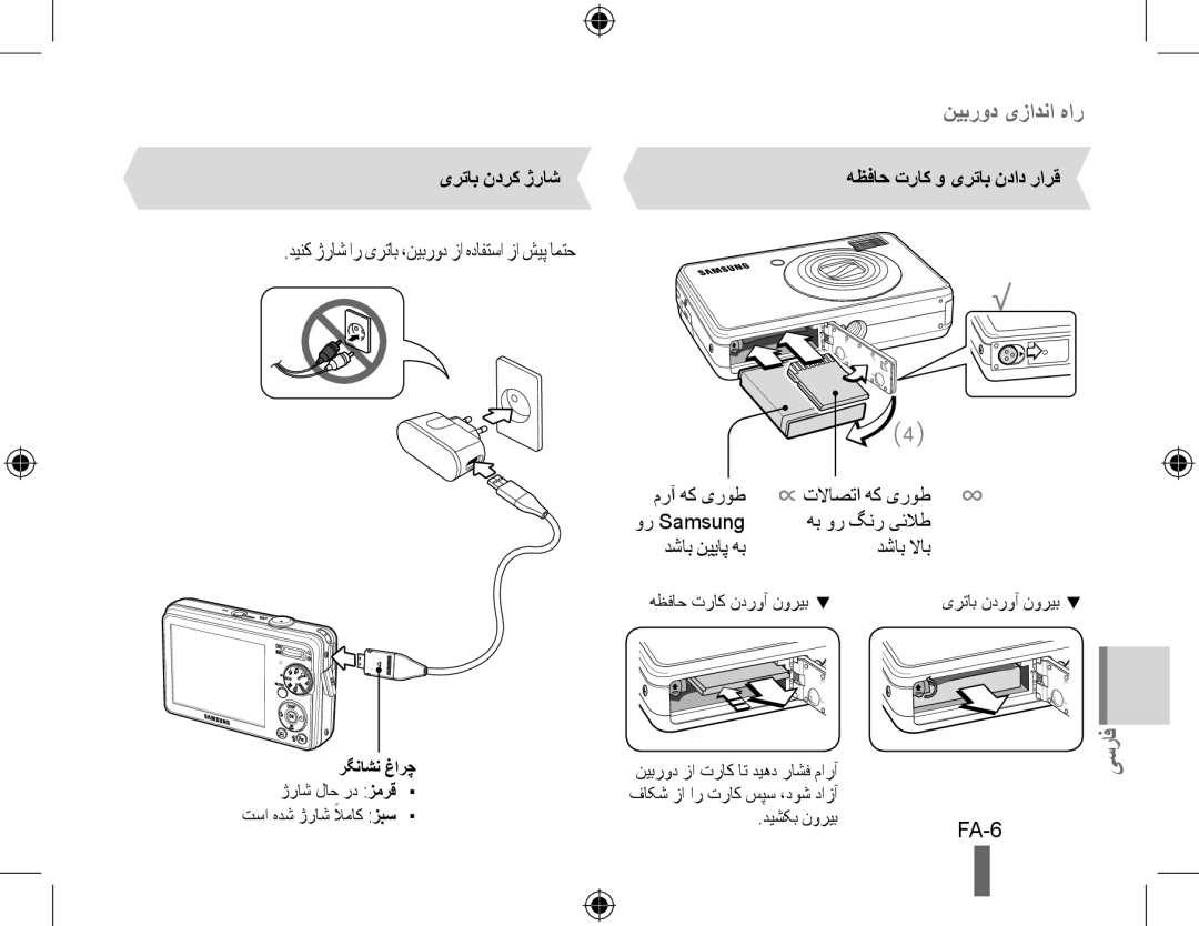 Samsung EC-PL51ZZBPNE1, EC-PL51ZZBPRE1 manual دینک ژراش ار یرتاب ،نیبرود زا هدافتسا زا شیپ امتح, FA-6, یرتاب ندرک ژراش 