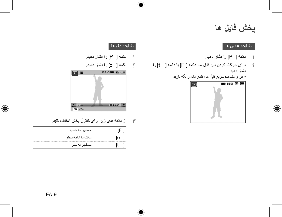 Samsung EC-PL51ZZBPAIT manual اه لیاف شخپ, FA-9, اه ملیف هدهاشماه سکع هدهاشم, دینک هدافتسا شخپ لرتنک یارب ریز یاه همکد زا3 