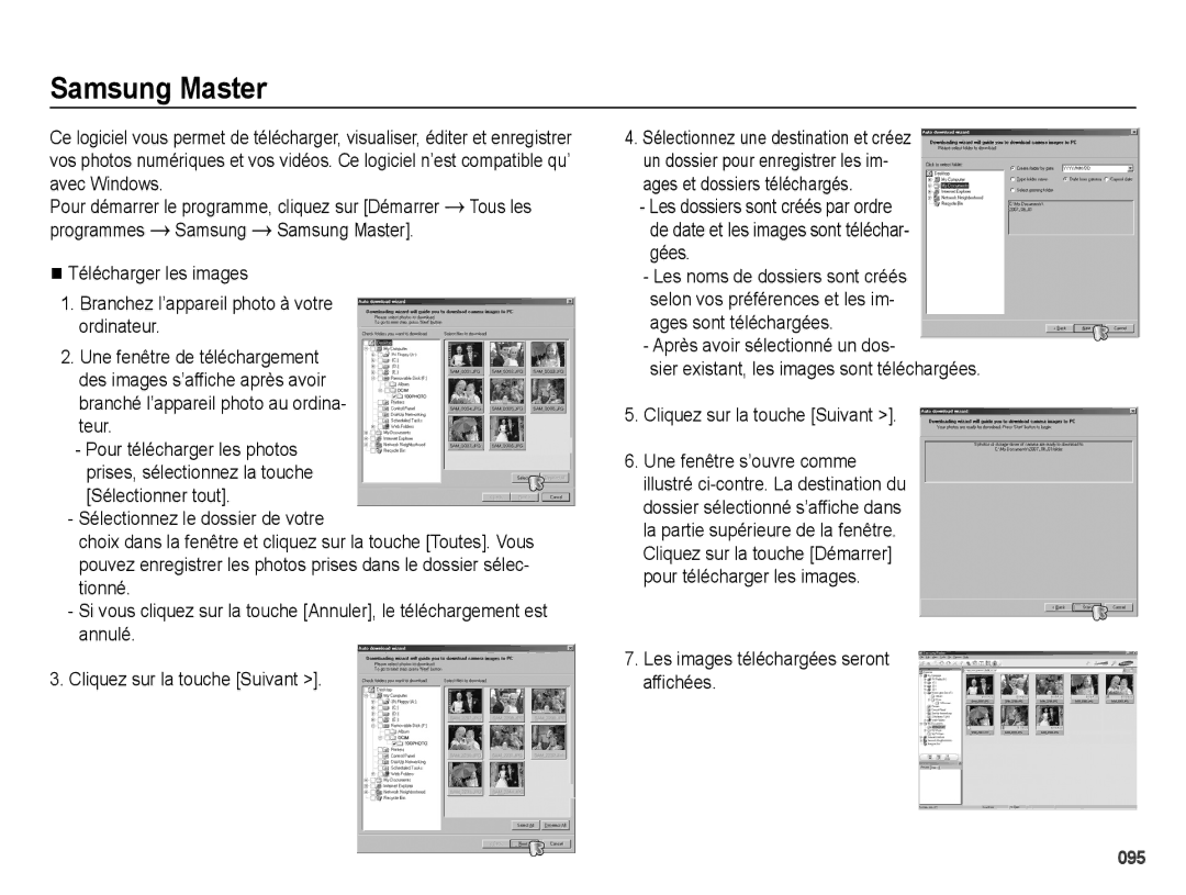 Samsung EC-PL51ZZBPRE1, EC-PL51ZZBPAE1, EC-PL51ZZBPNE1 manual Samsung Master, Les images téléchargées seront affichées 