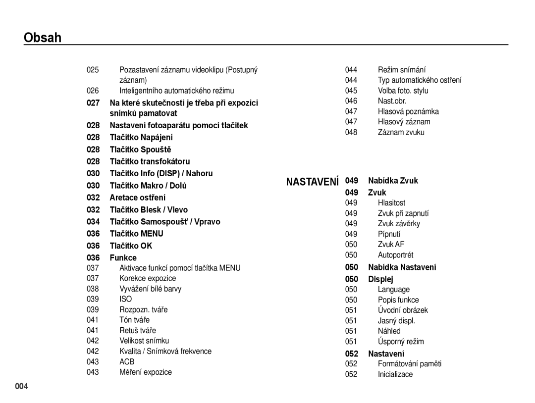 Samsung EC-PL51ZZBPBE3 manual Režim snímání, Volba foto. stylu, Nast.obr, Hlasová poznámka, Hlasový záznam, Záznam zvuku 