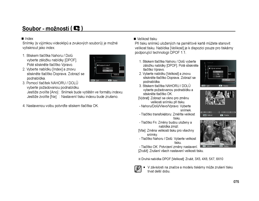 Samsung EC-PL51ZZBPRE1, EC-PL51ZZBPBE3, EC-PL51ZZBPRE3, EC-PL51ZZBPAE3 manual Vyberte požadovanou podnabídku 