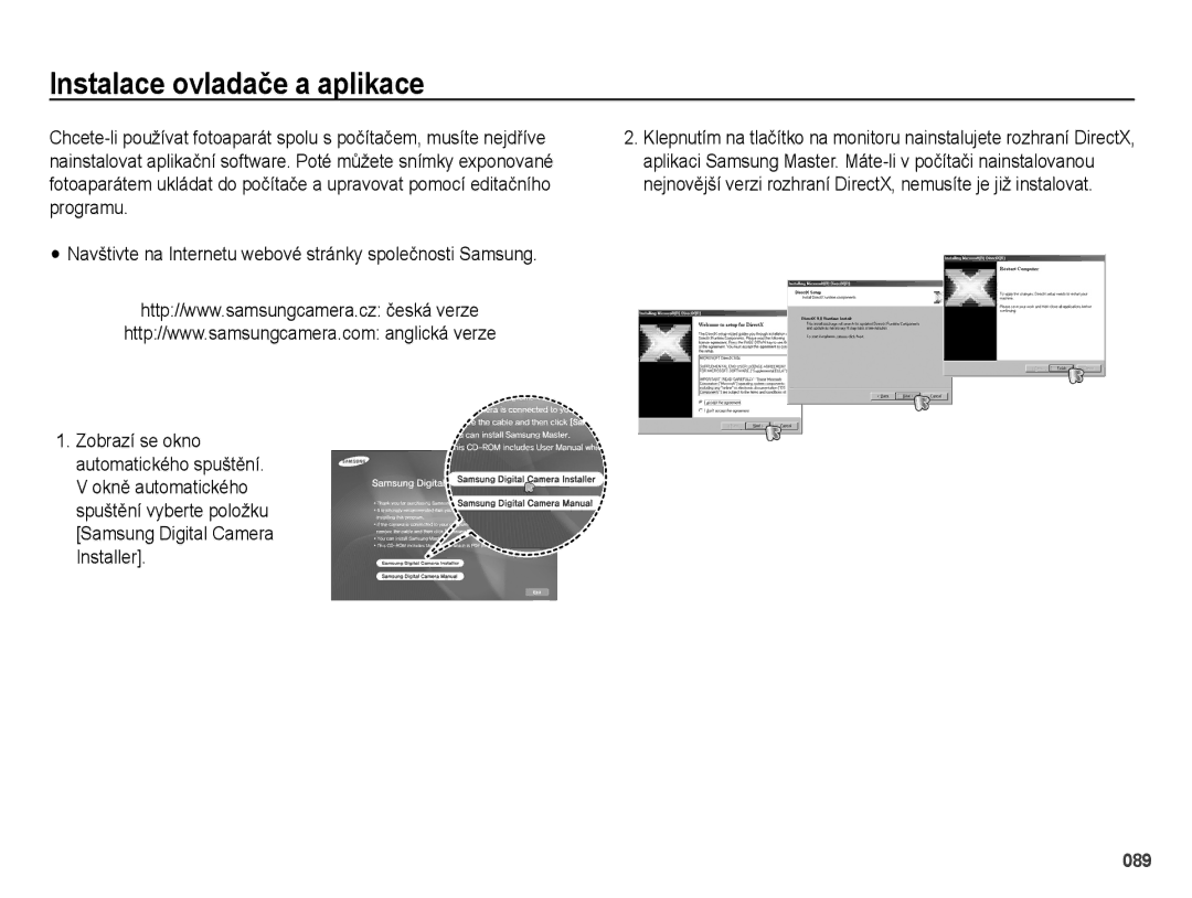 Samsung EC-PL51ZZBPRE3, EC-PL51ZZBPRE1, EC-PL51ZZBPBE3, EC-PL51ZZBPAE3 manual Instalace ovladače a aplikace 