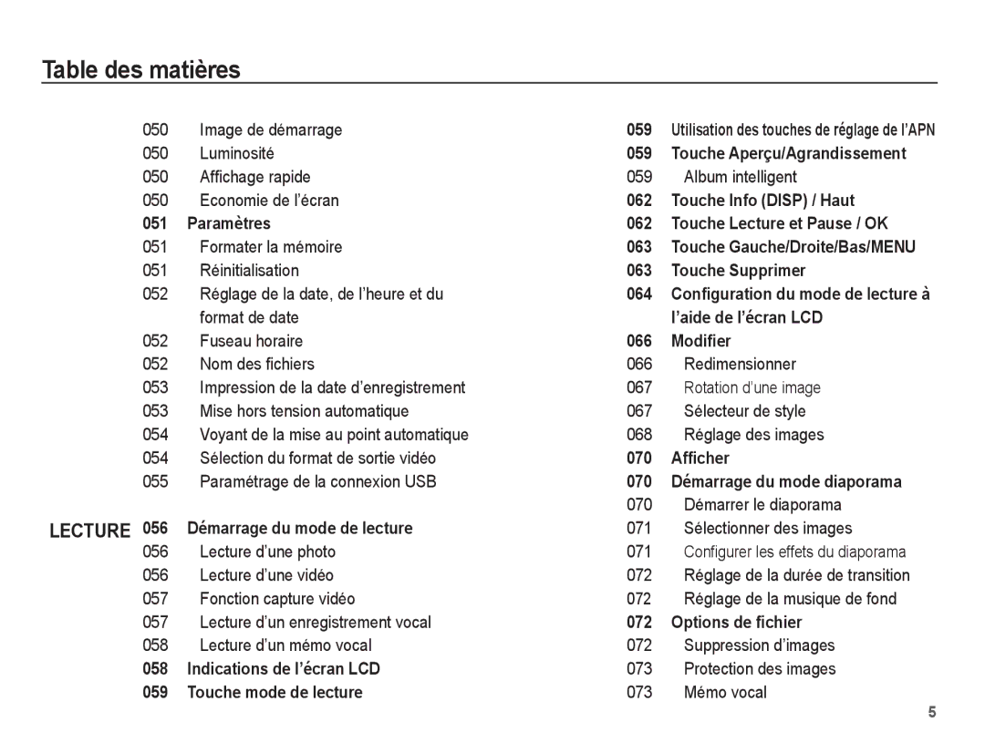 Samsung EC-PL55ZZBPBFR, EC-PL55ZZBPBE1, EC-PL55ZZBPRE1 Conﬁgurer les effets du diaporama, Réglage de la durée de transition 