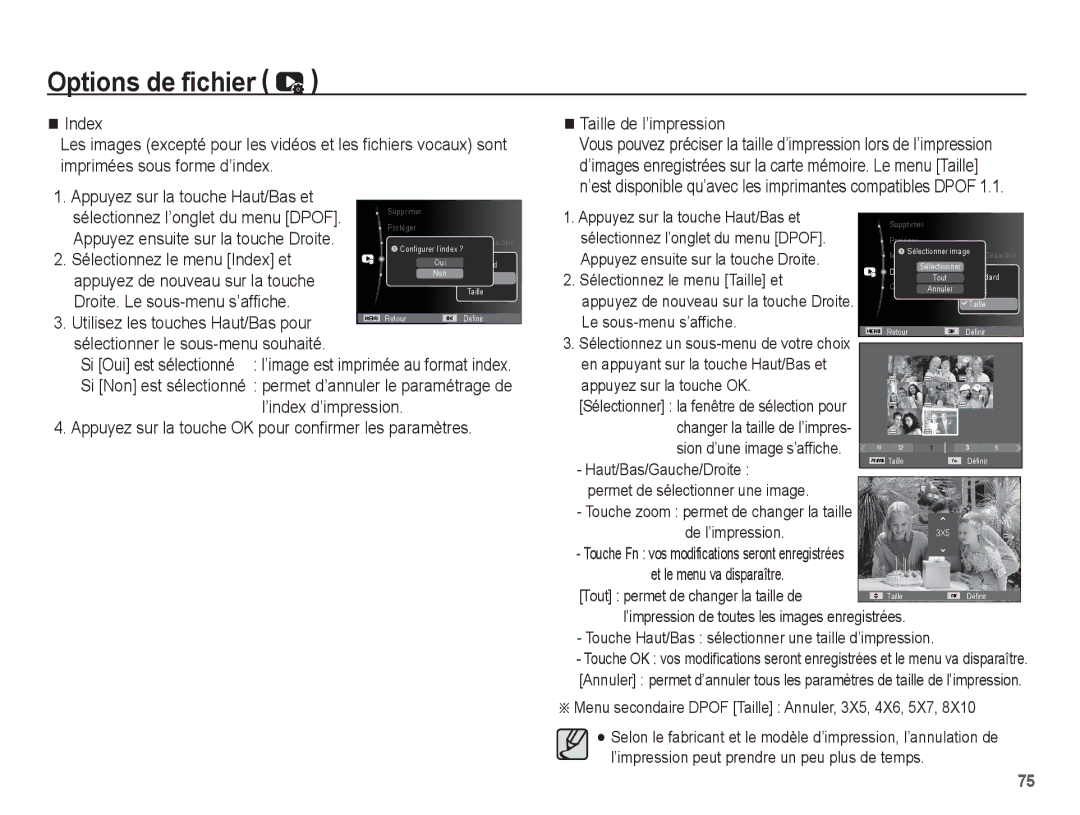 Samsung EC-PL55ZZBPBE1, EC-PL55ZZBPRE1, EC-PL55ZZBPBFR, EC-PL55ZZBPSCA manual Sélectionner le sous-menu souhaité 