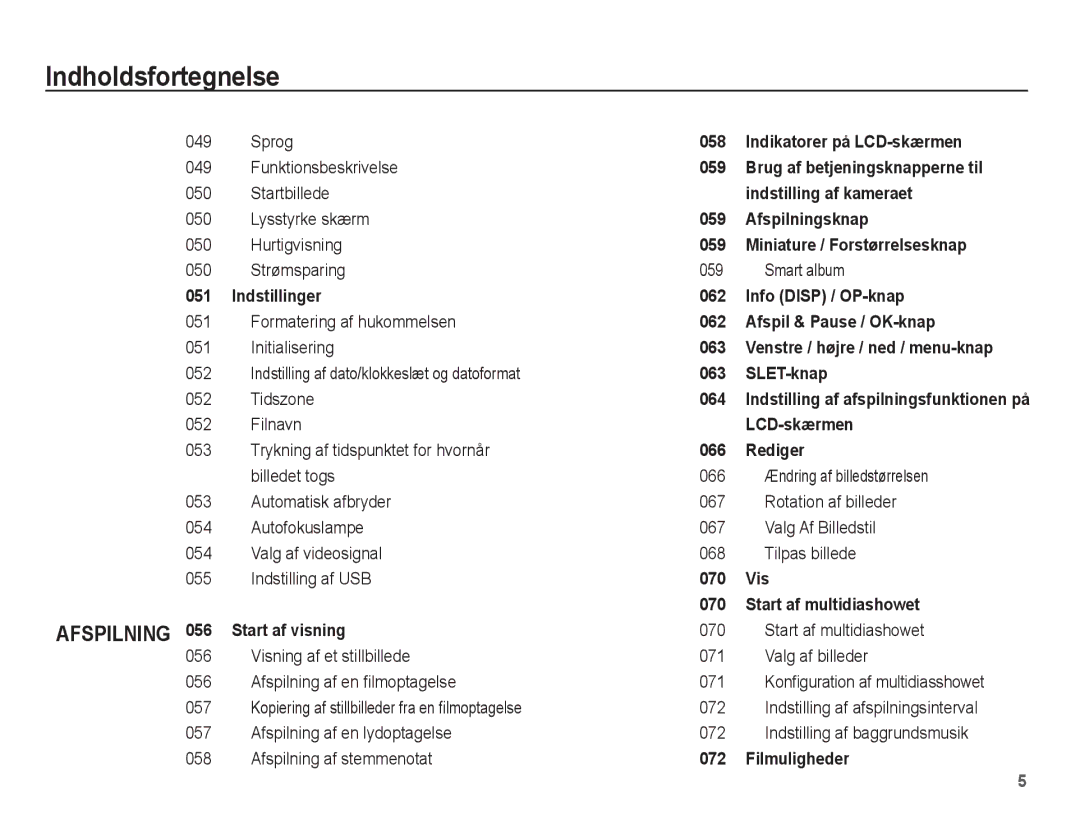 Samsung EC-PL55ZZBPUE2, EC-PL55ZZBPSE2 manual Indstillinger, Smart album 