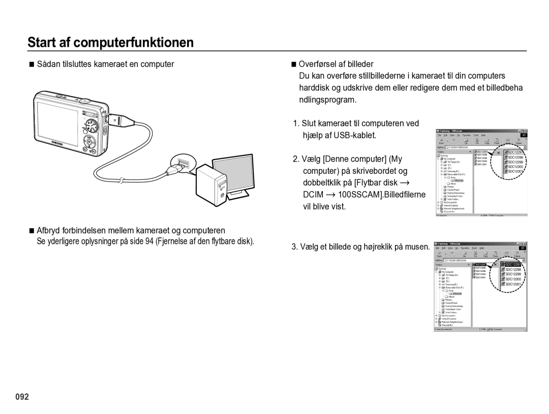 Samsung EC-PL60ZBBP/E2, EC-PL60ZABP/E2, EC-PL60ZPBP/E2, EC-PL60ZSBP/E2 manual Vælg et billede og højreklik på musen 