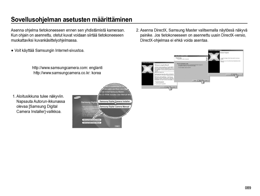 Samsung EC-PL60ZPBP/E2, EC-PL60ZABP/E2 Sovellusohjelman asetusten määrittäminen, Voit käyttää Samsungin Internet-sivustoa 