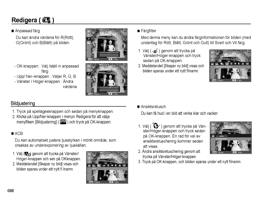 Samsung EC-PL60ZBBP/E2 manual Anpassad färg, Färgfilter, Tryck på spellägesknappen och sedan på menyknappen, Att visas 