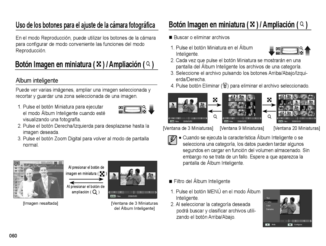 Samsung EC-PL60ZBBP/E1 manual Album inteligente, Recortar y guardar una zona seleccionada de una imagen, Imagen deseada 