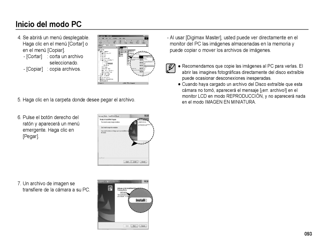 Samsung EC-PL60ZSBP/E1, EC-PL60ZPBP/E1, EC-PL60ZBBP/E1 manual En el menú Copiar, Cortar corta un archivo seleccionado 