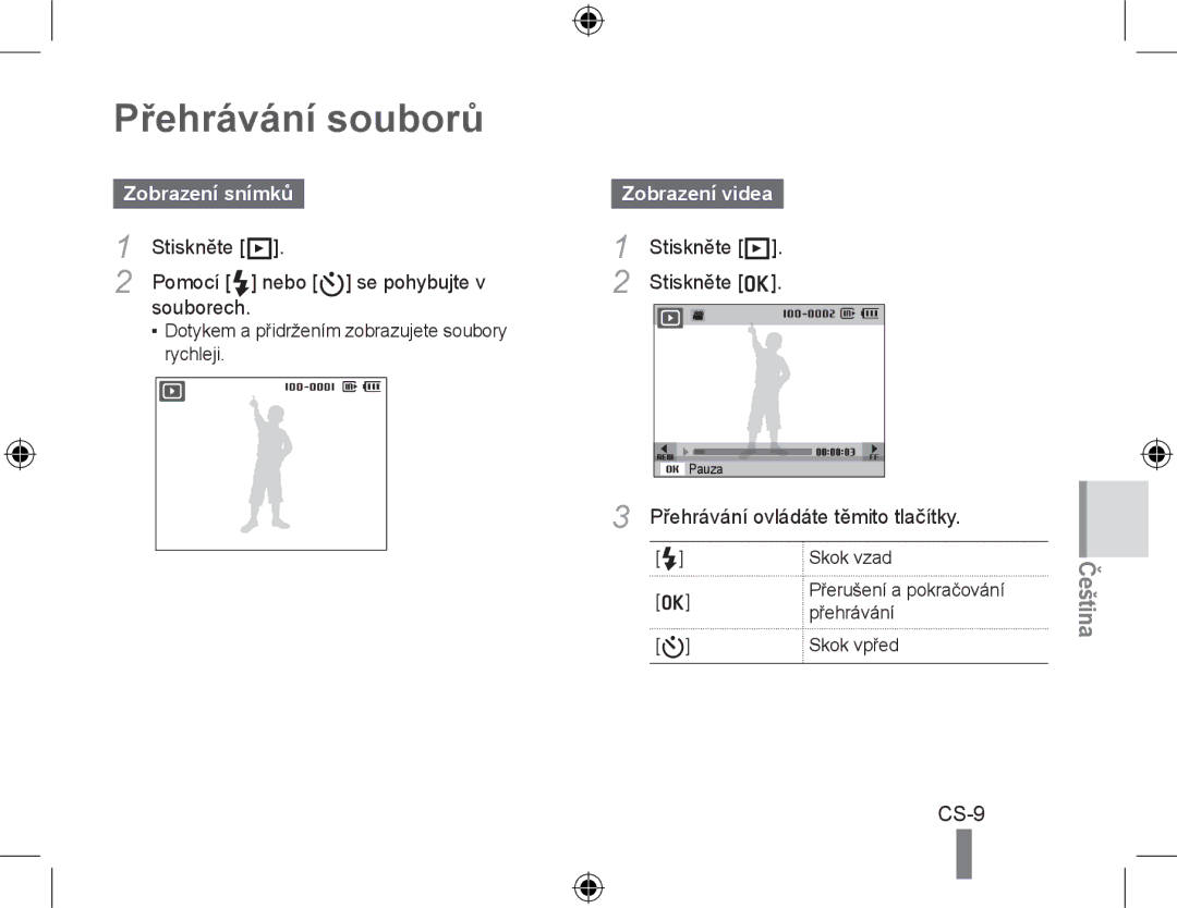 Samsung EC-PL60ZBBP/E1, EC-PL60ZPBP/FR, EC-PL60ZBBP/FR, EC-PL60ZSBP/FR, EC-PL60ZABP/FR Přehrávání souborů, Zobrazení snímků 