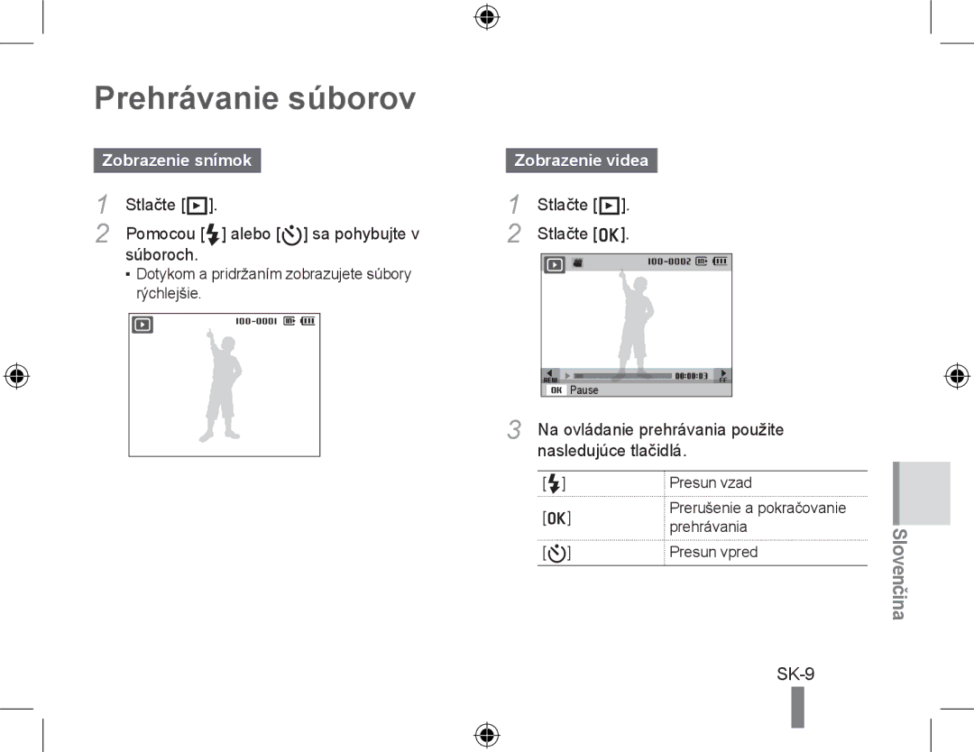 Samsung EC-PL60ZSDP/ME, EC-PL60ZPBP/FR, EC-PL60ZBBP/FR, EC-PL60ZSBP/FR, EC-PL60ZABP/FR Prehrávanie súborov, Zobrazenie snímok 