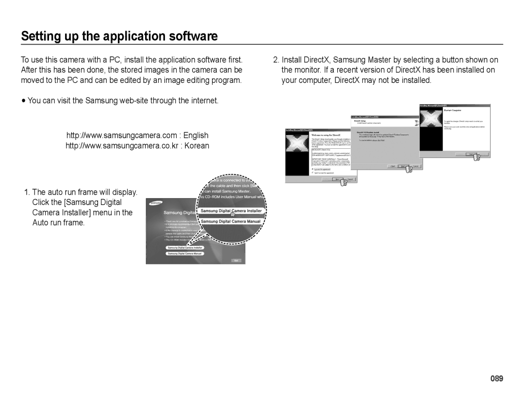 Samsung EC-PL60ZNBP/RU manual Setting up the application software, You can visit the Samsung web-site through the internet 