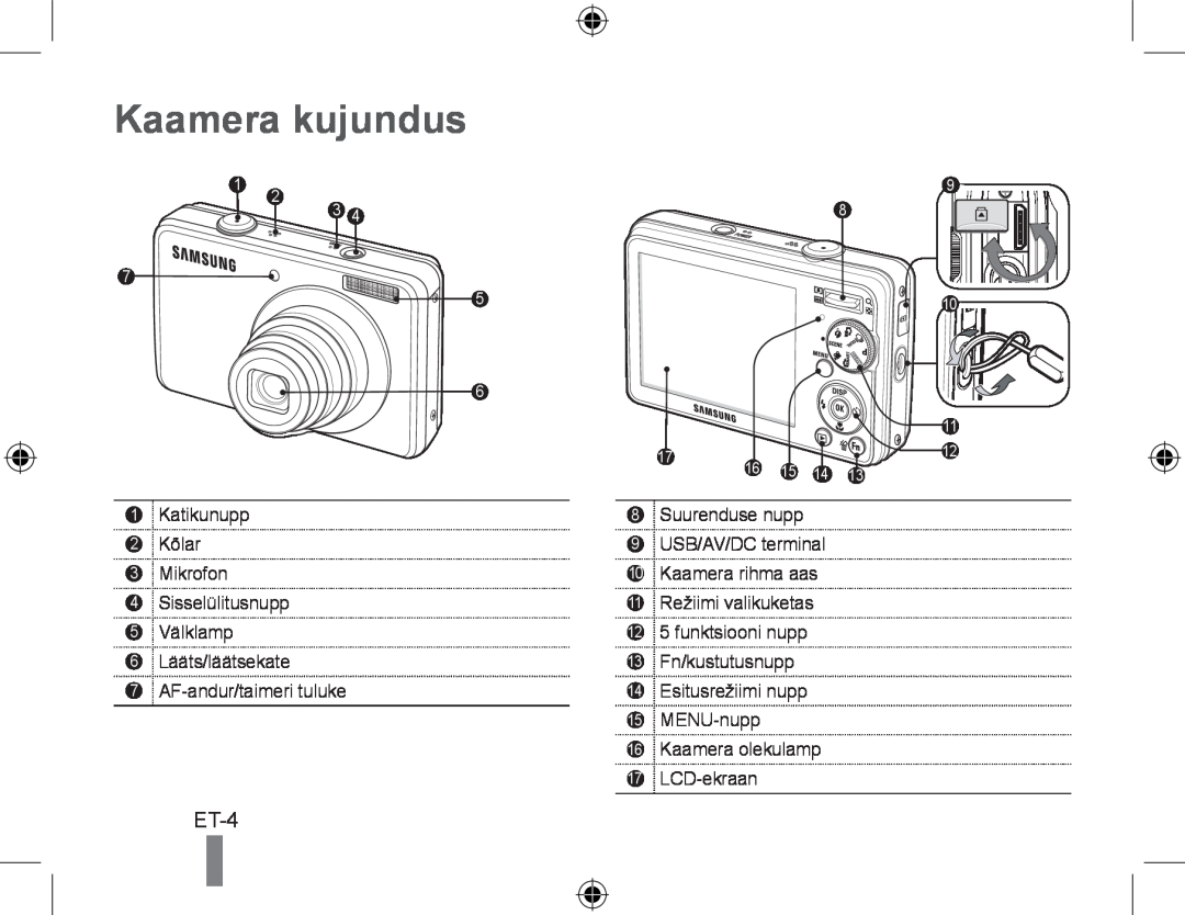 Samsung EC-PL60ZPBP/VN, EC-PL60ZPBP/FR, EC-PL60ZBBP/FR, EC-PL60ZSBP/FR, EC-PL60ZABP/FR, EC-PL60ZOBP/FR manual Kaamera kujundus 
