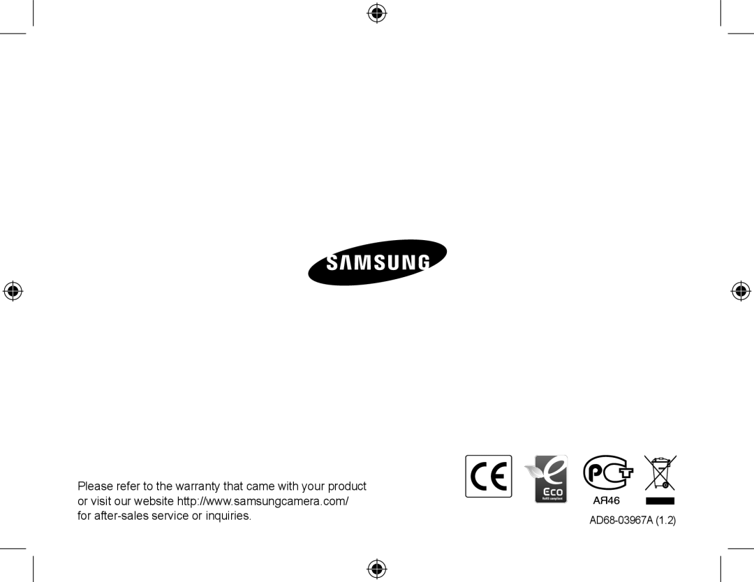 Samsung EC-PL60ZPBP/E3 Please refer to the warranty that came with your product, for after-sales service or inquiries 