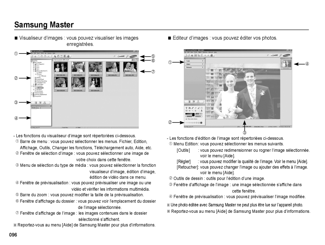 Samsung EC-PL60ZSBP/FR, EC-PL60ZPBP/FR Samsung Master, Visualiseur d’images vous pouvez visualiser les images enregistrées 