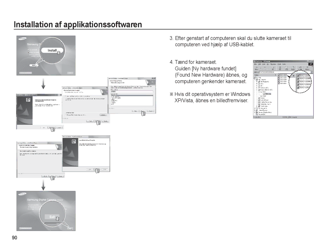 Samsung EC-PL65ZBBP/E2, EC-PL65ZABA/E1, EC-PL65ZPBP/E2, EC-PL65ZABP/E2, EC-PL65ZSBP/E2 manual Tænd for kameraet 