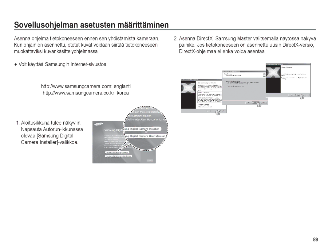 Samsung EC-PL65ZABA/E1, EC-PL65ZBBP/E2 Sovellusohjelman asetusten määrittäminen, Voit käyttää Samsungin Internet-sivustoa 