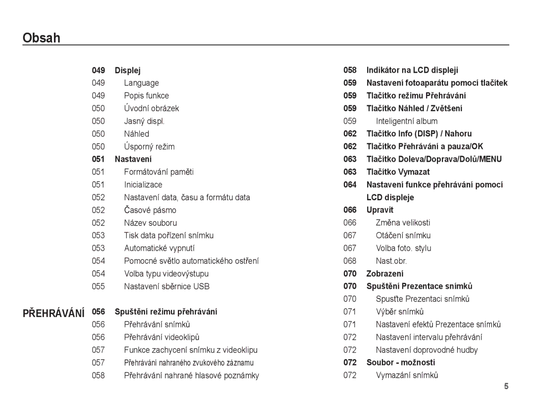 Samsung EC-PL65ZPBP/E3 Language, Popis funkce, 050 Úvodní obrázek, Jasný displ 059 Inteligentní album Náhled, Inicializace 