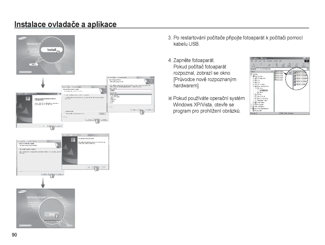 Samsung EC-PL65ZSBP/E3, EC-PL65ZABP/E3, EC-PL65ZBBP/E3, EC-PL65ZPBP/E3 manual Instalace ovladaþe a aplikace 