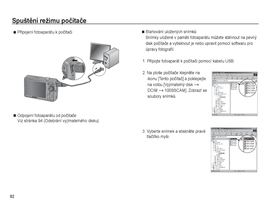 Samsung EC-PL65ZBBP/E3, EC-PL65ZABP/E3, EC-PL65ZPBP/E3, EC-PL65ZSBP/E3 manual Vyberte snímek a stisknČte pravé tlaþítko myši 