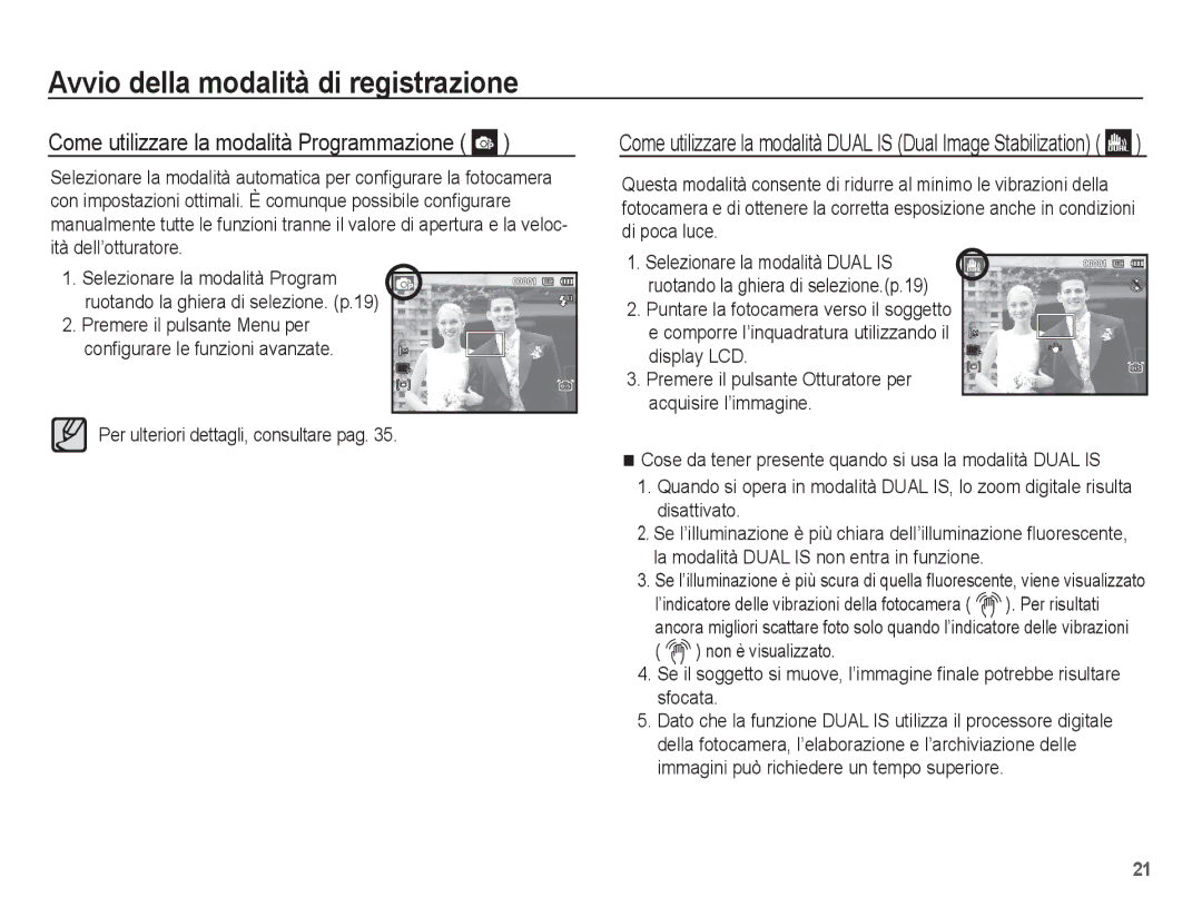 Samsung EC-PL65ZBBP/IT, EC-PL65ZABP/IT Come utilizzare la modalità Programmazione, Per ulteriori dettagli, consultare pag 