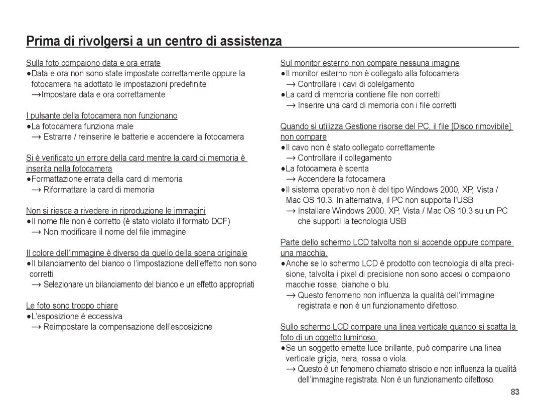 Samsung EC-PL65ZABP/IT manual Sulla foto compaiono data e ora errate, Reimpostare la compensazione dell’esposizione 