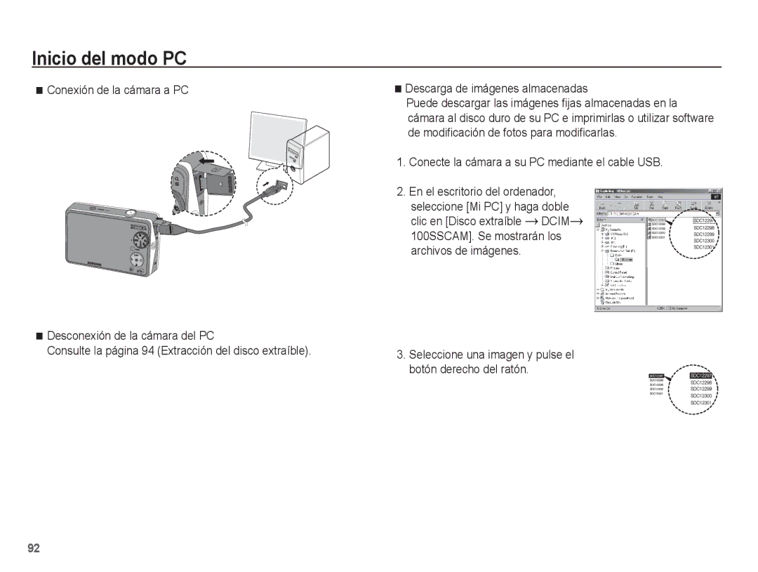 Samsung EC-PL65ZABP/CO, EC-PL65ZBBP/E1 manual Conecte la cámara a su PC mediante el cable USB 