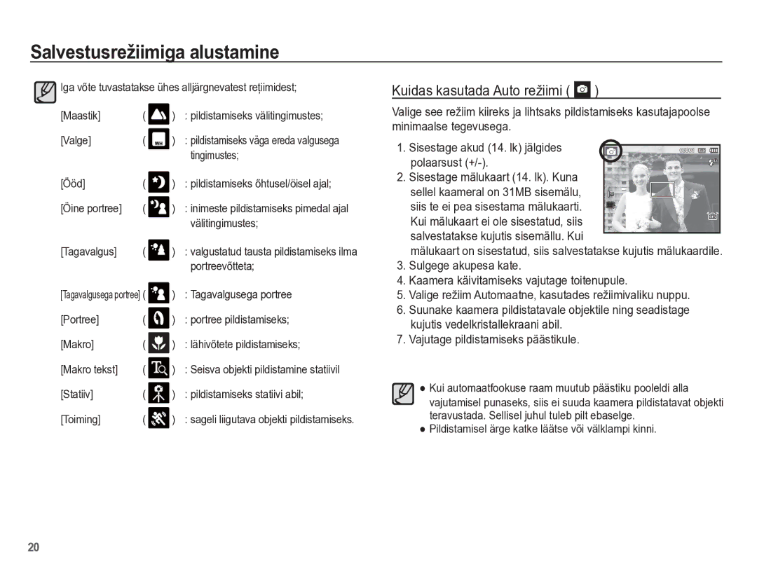 Samsung EC-PL65ZBBP/RU manual Kuidas kasutada Auto režiimi 