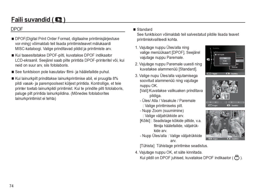 Samsung EC-PL65ZBBP/RU manual See funktsioon pole kasutatav filmi- ja häälefailide puhul, Kide arv, Arv 