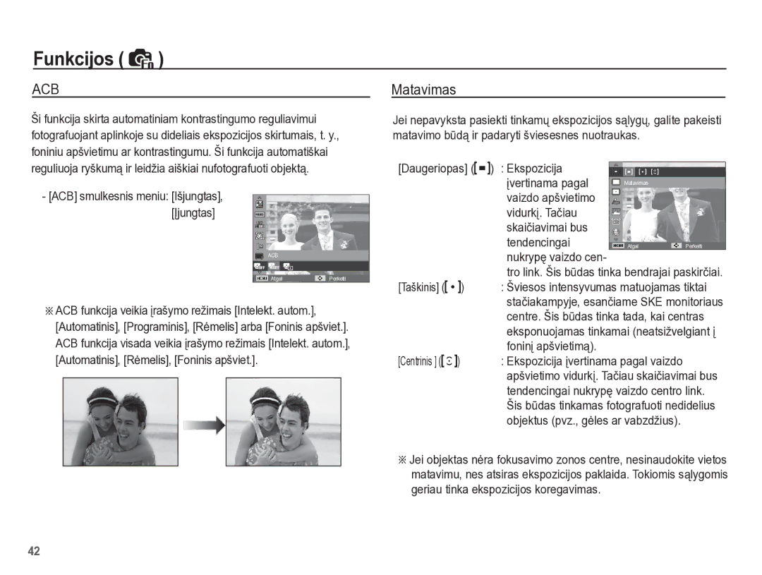 Samsung EC-PL65ZBBP/RU manual Matavimas 