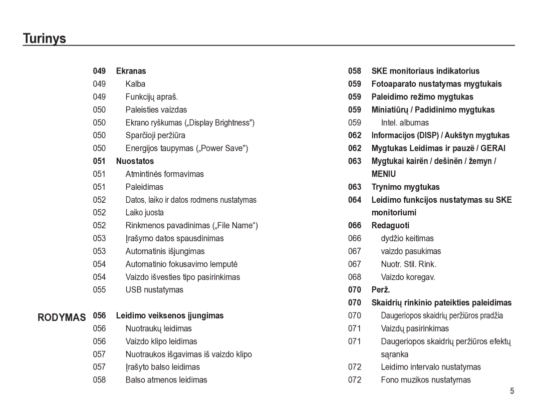 Samsung EC-PL65ZBBP/RU manual Ekranas, Intel. albumas 