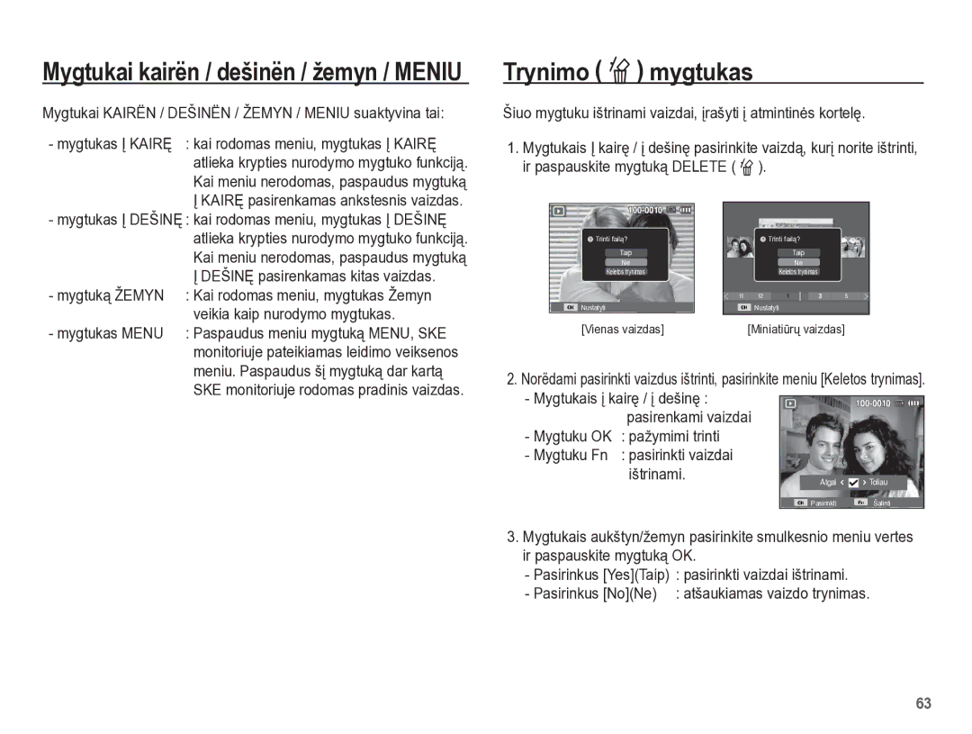 Samsung EC-PL65ZBBP/RU manual Trynimo Õ mygtukas 