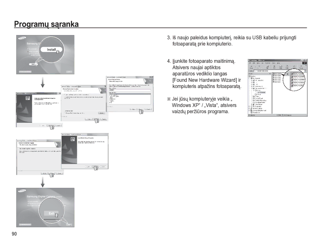 Samsung EC-PL65ZBBP/RU manual Programǐ sąranka 