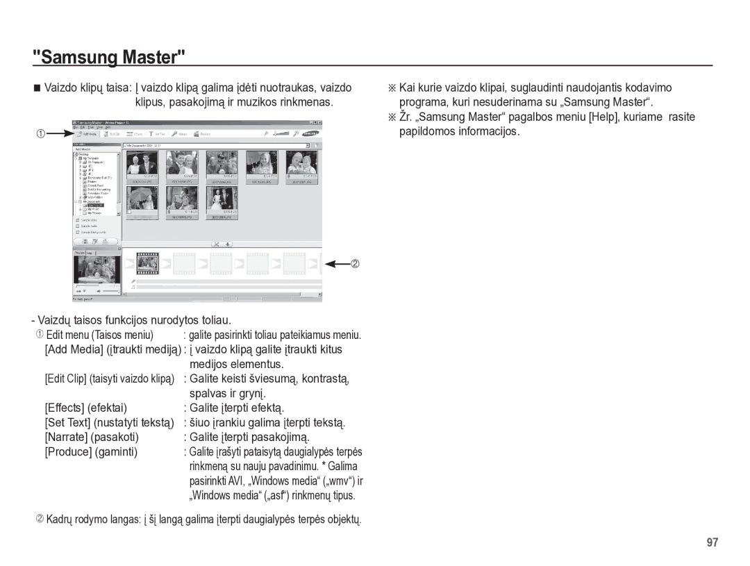 Samsung EC-PL65ZBBP/RU manual Medijos elementus, Spalvas ir grynƳ, Effects efektai Galite Ƴterpti efektą 